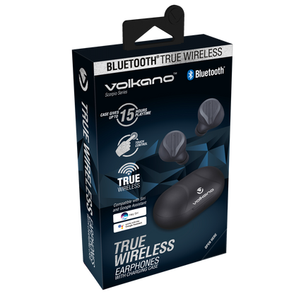 Volkano Scorpio Series True Wireless Earphones – Black