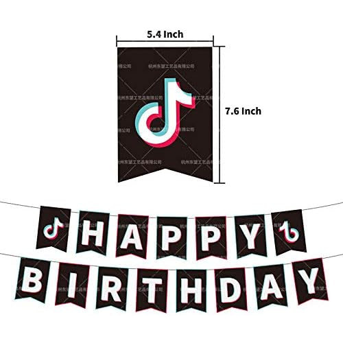 Tik Tok Happy Birthday Banner