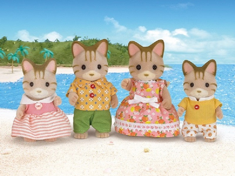 Sylvanian Striped Cat Family