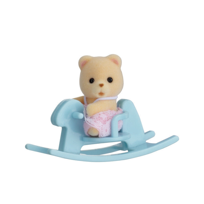 Sylvanian baby carry case bear on rocking horse