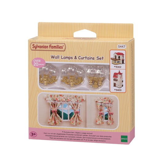 Sylvanian Wall Lamps and Curtains Set