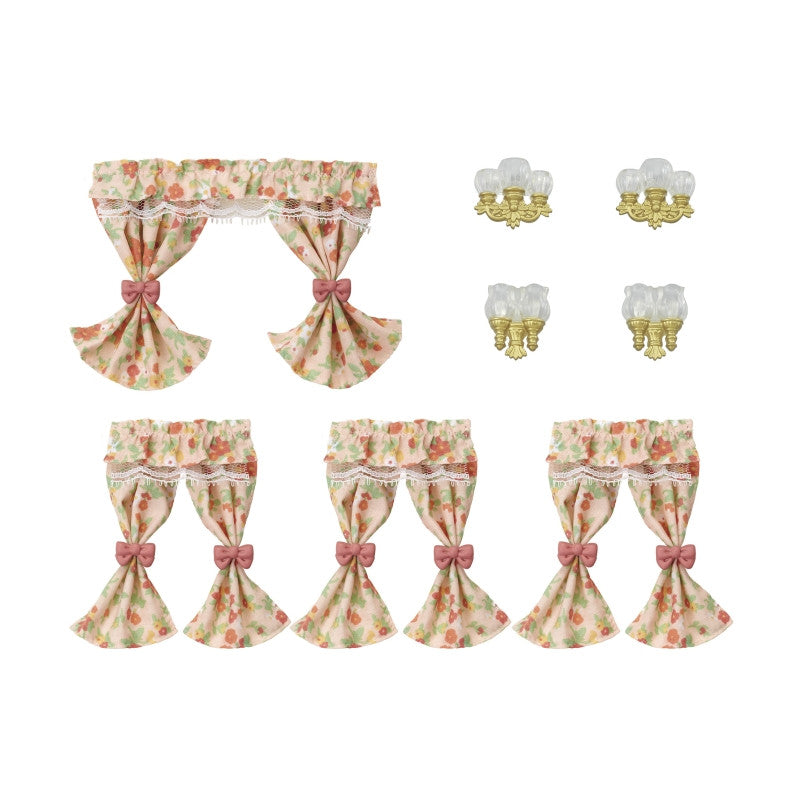 Sylvanian Wall Lamps and Curtains Set