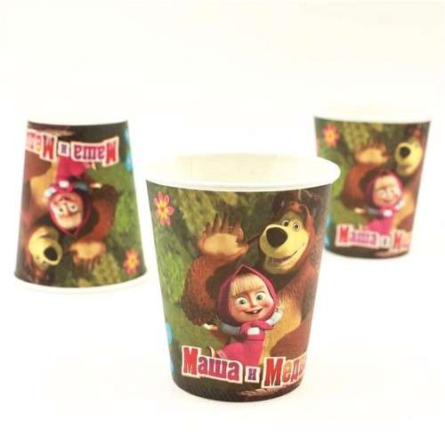 Disposable paper party cups themed 10 pack