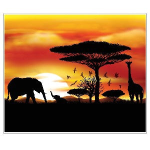 Jungle Safari Mural 5 Foot X 6 Foot