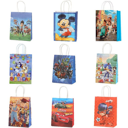 Party Paper  bags  themed 10 pack