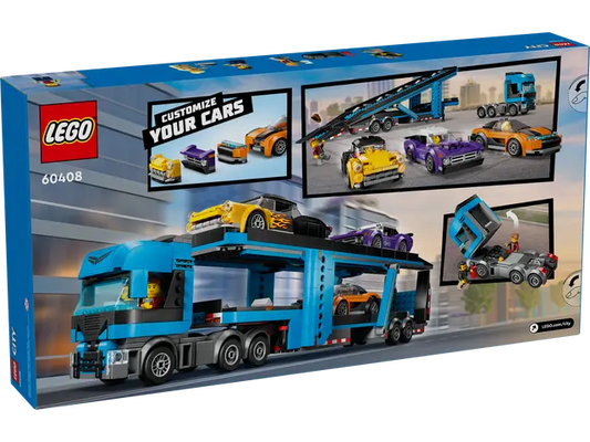 Lego City Car Transporter Truck with Sports Cars