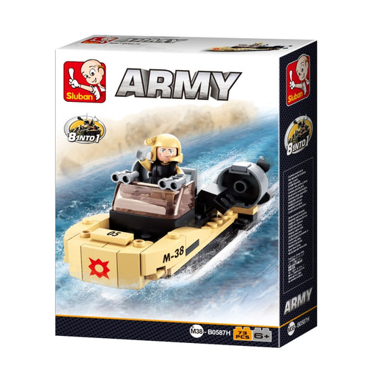 Sluban Army-Assualt Boat (73PCS)