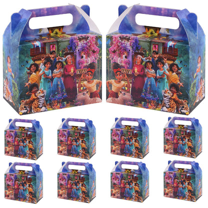 Disposable paper party boxes themed 10 pack