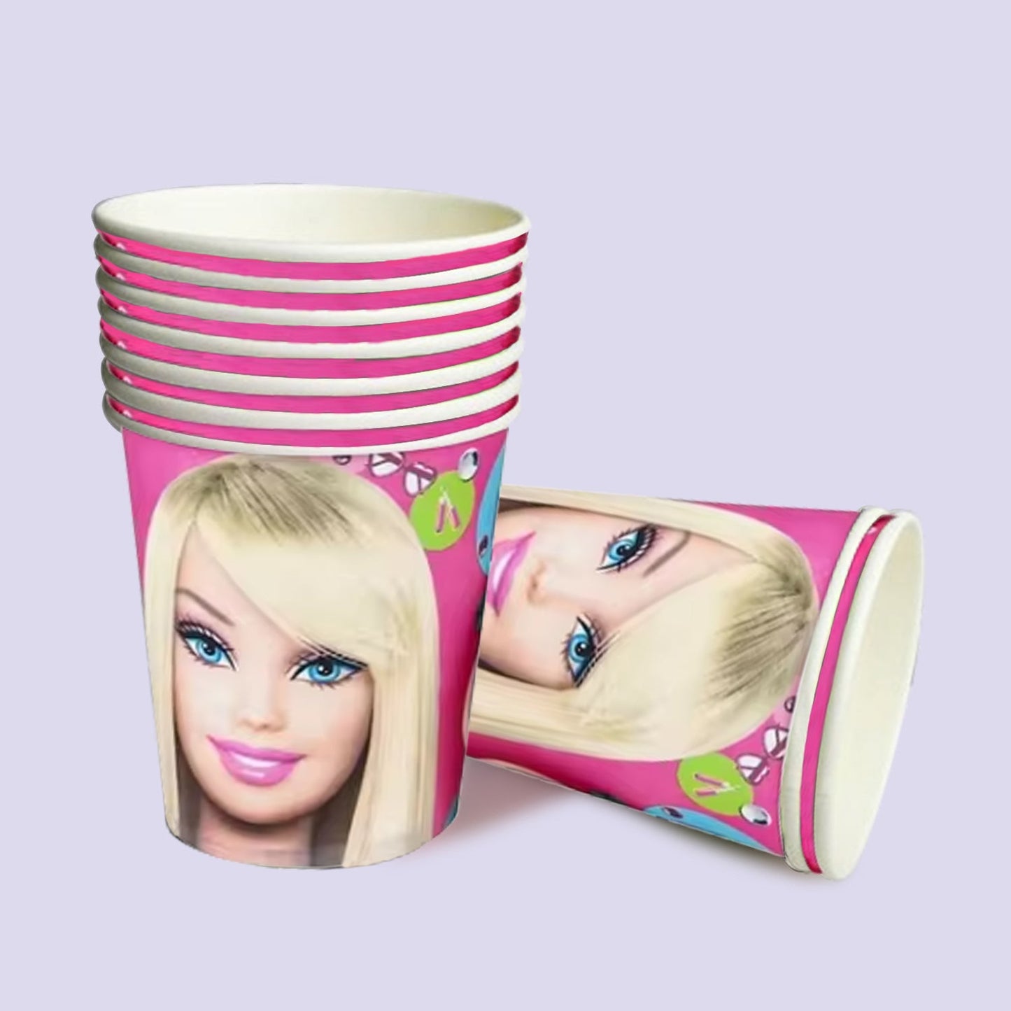 Disposable paper party cups themed 10 pack