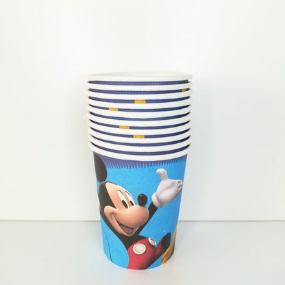 Disposable paper party cups themed 10 pack