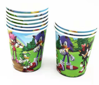 Disposable paper party cups themed 10 pack