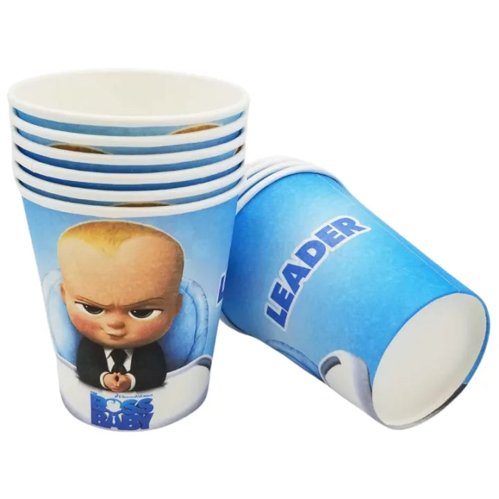 Disposable paper party cups themed 10 pack