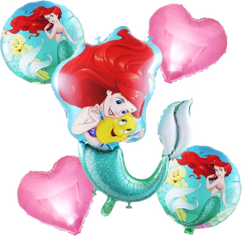 Little Mermaid 5 pcs foil balloon Air or Helium