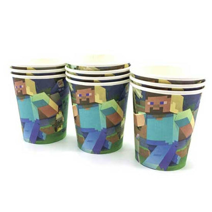 Disposable paper party cups themed 10 pack