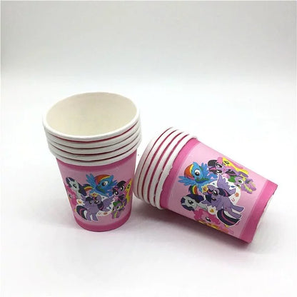 Disposable paper party cups themed 10 pack