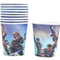 Disposable paper party cups themed 10 pack