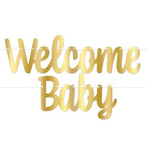 Baby Welcome Banner Gold V&N Goodies Galore