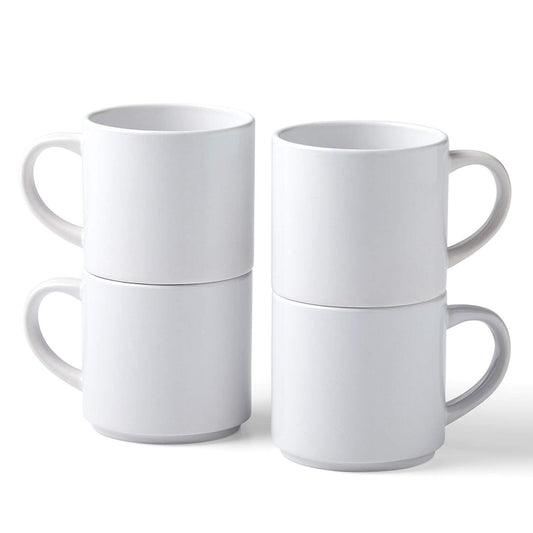 Cricut 295ml Stack Ceramic Mugs Blank White 4pc V&N Goodies Galore