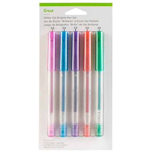 Cricut Explore + Maker Medium Point Gel Pen Set 5-pack (Glitter Brights) V&N Goodies Galore