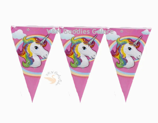 Flag/Bunting Banner Theme-Pink Unicorn V&N Goodies Galore