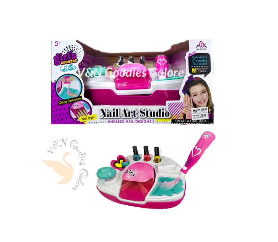 Girls Creator Nail Art Studio Kids Manicure Set for Nail Art Painting V&N Goodies Galore