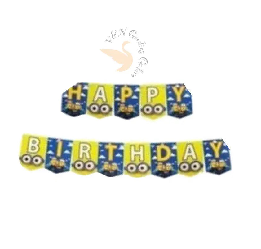 Happy Birthday Banner Theme-Minion V&N Goodies Galore