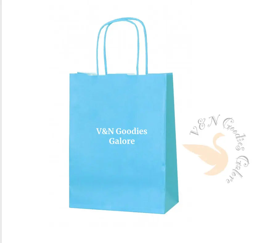 Happy Birthday Paper Gift Bag -Light Blue V&N Goodies Galore