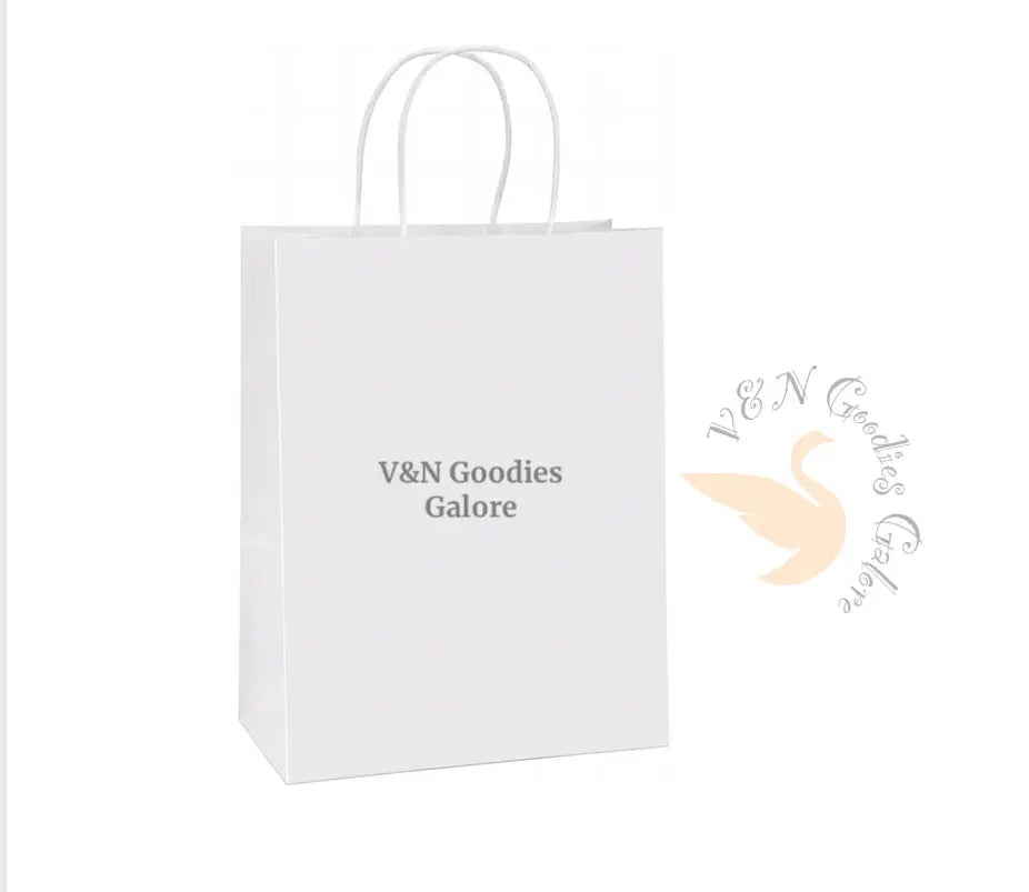 Happy Birthday Paper Gift Bag -White V&N Goodies Galore