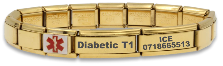 Medical Alert Charm Bracelet Gold - V&N Goodies Galore V&N Goodies Galore
