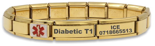 Medical Alert Charm Bracelet Gold - V&N Goodies Galore V&N Goodies Galore