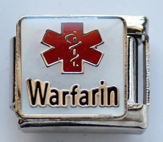 Medical Alert - Warfarin 9mm Charm - V&N Goodies Galore V&N Goodies Galore