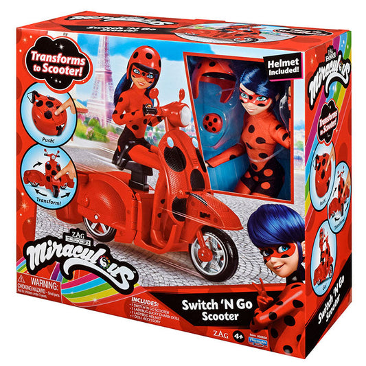 Miraculous Ladybug Switch & Go Scooter With Figure V&N Goodies Galore