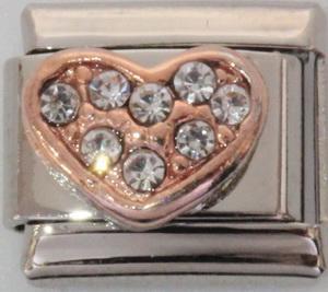 Rose Gold CZ Heart 9mm Charm - V&N Goodies Galore V&N Goodies Galore