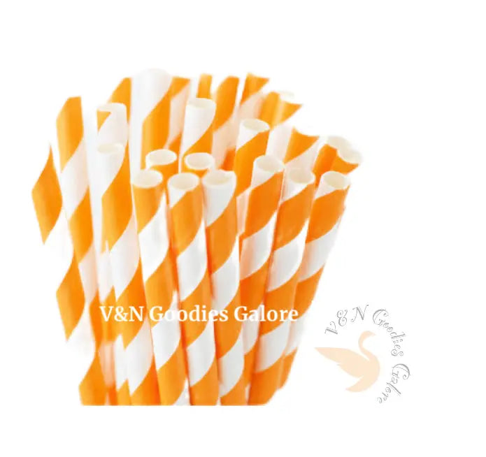 Straws-White and Orange V&N Goodies Galore