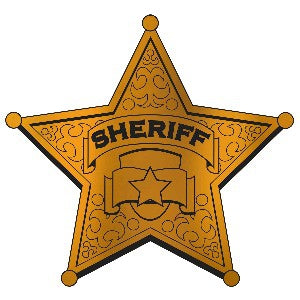 Western Cutout Sheriff Badge 12Inch Foil V&N Goodies Galore